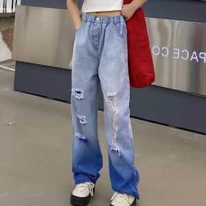 TERBARU CELANA JEANS ANAK PEREMPUAN GRADASI RIPPED JEANS ABG CEWEK MODIS KEREN IMPORT