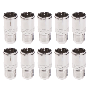 10 Pcs Quick Fit F Connector Male Plug To Female Adapter - Push On RF Coaxial