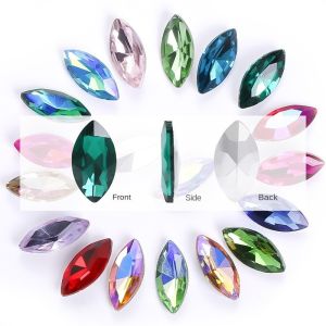 Fashion 50pcs 5x10mm 6x12mm Navette Fancy Pointback Crystal DIY Jewelry Glass Rhinestone