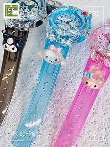 Sanrio Kuromi Childrens Watch Toy for Girls Kindergarten Girls Luminous Cartoon Electronic Small Watch 3 Years Old