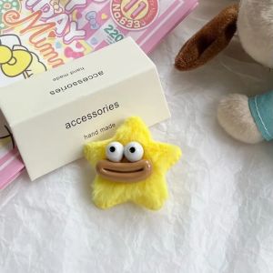 4PCS Cartoon Funny Sausage Big Mouth Plush Star Hair Clip Sweet Winter Cute Girl Bang Hair Card Headwear Jewelry Hair Clip for Women