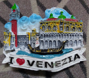 Nam châm hít tủ lạnh lưu niệm Thành phố của những kênh đào I love VENEZIA 3D siêu đẹp