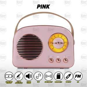 【NEW】 2025 Mini Vintage Rechargeable  Bluetooth TWS USB TF Speaker FM Radio Music Player Portable Audio Stereo Retro insta korean door gift decoration viral