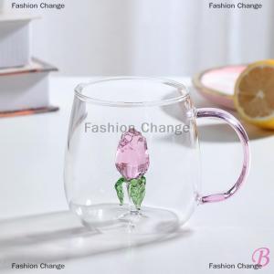 [COD] Fashion Change 3D Creative Glass Cups Transparent Mugs With Handle Coffee Cup Cute Water Bottles Heat Resistant Milk Coupe Best Festival Gifts