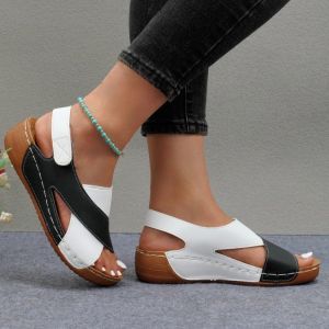 Free Shipping Breathable WomenS Sandals Color-Blocked Design New Summer Casual Beach Shoes And Slippers