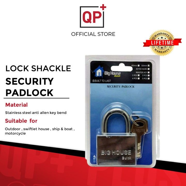 BIG HOUSE SECURITY PADLOCK HOUSE S324 LOCK SHACKLE MANGGA KUNCI MOTOR ...