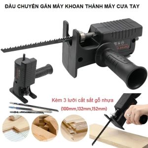 Biến Đổi Máy Khoan thành Máy Cưa Lọng Cầm Tay: Bộ Chuyển Đổi HILDA (Tặng Kèm 3 Lưỡi Cưa) Bảo Hành 1 Năm
