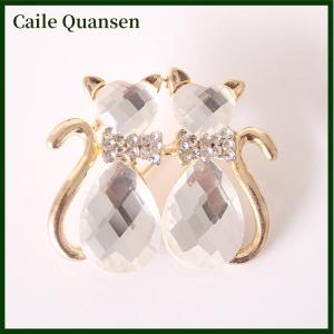 Caile เข็มกลัดผู้หญิงผ้าพันคอคริสตัลระยิบระยับเข็มกลัดดอกไม้พลอยเทียม