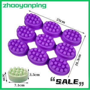 zhaoyanping 3d Silicone Soap Mold Massage Shape Mold For Massage Therapy Soap Making Tool Oval Spa Soap Mould Crafts Accessories