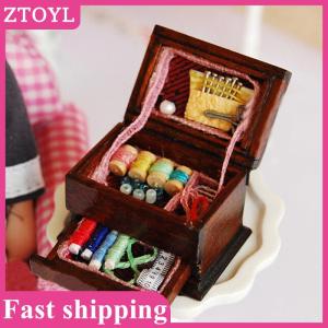 ZTOYL💝 Vintage Sewing Needlework Needle Kit Box 1:12 Dollhouse Miniature Mini Decor