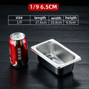 Stainless Steel Sinker Container Pearl Canister Food Pan Sauce Pan 1/9 1/6 1/4 1/3 1/2