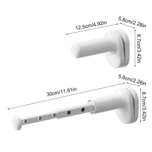 Kebidumei 2pcs Foldable Travel Clothe Drying Rack Retractable Window Frame Clothes Hanger Adjustable Laundry Drying Rack with 5 Holes for Bathroom Bedroom