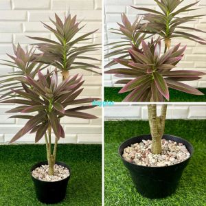Pohon Artificial Tanaman Hias Pandan Bali X3 Mini Variasi Warna Semilatex Pot Dasar Hitam Dekorasi Rumah Aesthetic