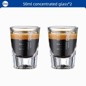 Bincoo Cà Phê Cốc đo lường thủy tinh cốc Espresso ounce cốc cà phê Shot cup với quy mô nhỏ Cốc Sữa Bình Sữa 50ml