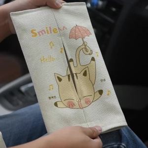 Car tissue box sun visor car carrying armrest box chair back hanging cotton and linen fabric drawing box car tissue cover box