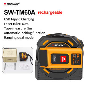 SNDWAY Laser Tape Measure 3 In 1 Digital Steel Tape Measure 40M 60M Distance Meter High Precision Rangefinder Electronic Ruler