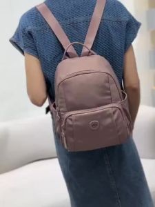 HANKE Nylon Backpack Small Capacity Solid Color Casual Bag for School Office Bag