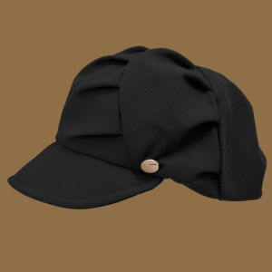 【Bubble Star】Cloud Hat Womens Pleated Face-showing Small Octagonal Hat for Travel Daily Casual Korean Style Plain Short-brimmed Beret