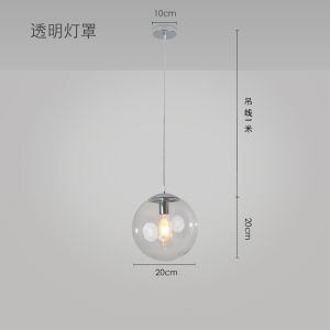 SXH Nordic-style restaurant bar pendant light minimalist single-head design creative bubble-shaped transparent glass sphere small chandelier for milk tea and coffee shops