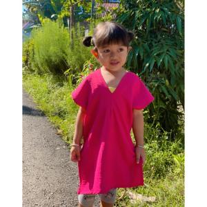 Nagita Anak Long Square Cringkle Airflow 1-9 Tahun V Neck Polos