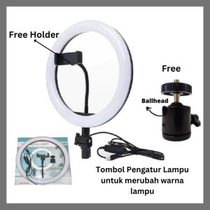 Ringlight Led 33Cm Lampu Make Up Vlog Lampu Ring Light Live Selfie HP