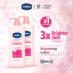 [BUNDLE OF 2] Vaseline Healthy Bright UV Extra Brightening Lotion 400ml - For Healthy Bright Skin