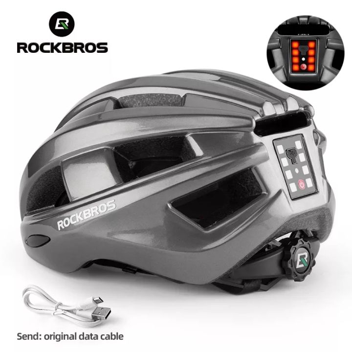 ROCKBROS Bike Helmet With Rechargeable LED Tail Light Helmet Ultralight MTB  Helmet Safety Road Bike Aero Helmet Cycling Equipment