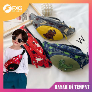FXG - Tas Anak Fashion Karakter Dino Selempang Pinggang Lucu Perempuan & Laki Laki TA04