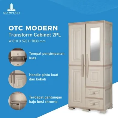 LEMARI PLASTIK OLYMPLAST 2 PINTU MODERN OTC 2PL [OLYBOX]