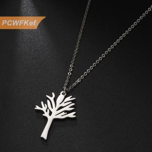 【PCWFKef】 Titanium Steel Tree Of Life Pendant Necklace Hip Hop Style High Quality Stainless Steel Jewelry For Men And Women