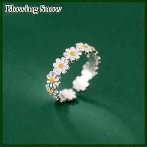 แหวนดอกเดซี่วินเทจสำหรับผู้หญิงแหวนดอกไม้น่ารักแหวนเปิดนิ้ว ปรับได้แหวนหมัน งานเครื่องประดับ ผู้หญิงเทรนด์