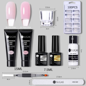 UR SUGAR New Years Red Nail Set UV LED Lamp Dryer With 13Pcs Nail Gel Kit Nail Art Beginner Set Soak Off Manicure Tools Set electric Nail Drill Nail Tools Set