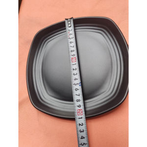 Dĩa nhựa melamine vuông đen nhám phục vụ nhà hàng quán ăn kt 21cm/24cm/26cm - DV157/158/159