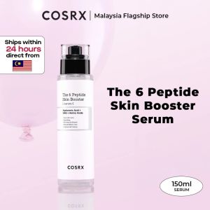 COSRX The 6 Peptide Skin Booster Serum Multi‑Functional 6 Peptide Complex Booster Essence Anti‑Aging Firming Hydrating Brightening Pre‑Serum Improve Rough Texture Minimize Pores Enhance Subsequent Skincare Absorption For Sensitive Troubled Skin 150ml
