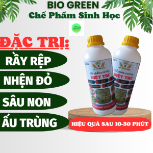 Chế phẩm sinh học trừ sâu rầy rệp biogreen 555 diệt trừ các loại sâu da trơnsâu tơsâu keosâu đục thânrầy trắng nhện đỏ rệp xanhrệp trắng kiến côn trùng phá hại cây trồng như hoa hồnglanmai vàngcây cảnhrau màu