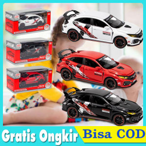 Diecast Mobil Honda Civic Type R Skala 1:32 Miniatur Mobil Mobilan dengan ligiht Buka pintunya Dapat suara