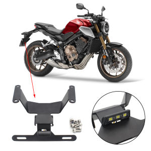 SEMSPEED For Honda CB650R CB650 R CB 650R 2019 2020 2021 2022 Rear Fender Registration Bracket License Plate Holder Frame with LED light
