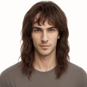 วิกผมผู้ชายยุโรปและอเมริกา 80s พังก์ร็อกผมยาวหยิกการค้าต่างประเทศใหม่ฮัลโลวีนแต่งตัววิกปก