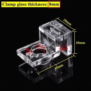 BETTERFORM 1PC Độ dày thành Giá đỡ kính bể cá Trong suốt Acrylic Nắp bể cá acrylic Bền bỉ 4.5/5/5.5/6/8/10/12/15mm Kẹp giữ bể cá bằng acrylic Bể cá