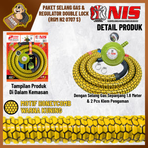 Nis Selang Paket Regulator Gas 2 Pengunci (N2 0707S) - Tekanan Rendah