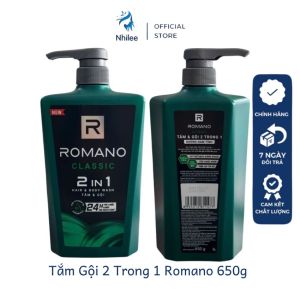 Sữa tắm gội 2 trong 1 Romano Men Classic NL004 hương nước hoa nam tính 650g