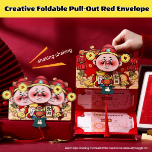 2025 New Year Red Pocket Spring Festival Designed Pull-out Red Envelop Creative Foldable Pull-Out Red Envelope