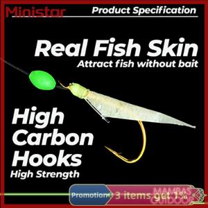 Ministar White Fish Skin Biomimetic String Hook Aji Hook Angler Hook Fishing Gear
