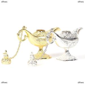 [COD] dfhws Hollow Fairy Tale Aladdin Lamp Wishing Tea Pot Retro Home Aromatherapy Ornaments