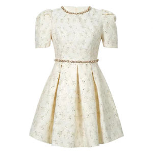 New Elegant Luxury Lace Summer Evening Dress Women Clothes Sweet Puff Sleeve Slim A-Line Short Party Club Prom Vestidos Fiesta