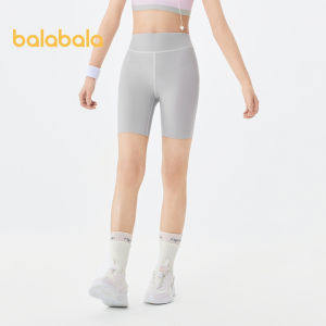 Balabala เลกกิ้งเด็กผู้หญิงกางเกงโยคะไร้รอยต่อใส่อยู่บ้านสำหรับเด็กขนาดกลางถึงใหญ่นุ่มและยืดหยุ่นตามเทรนด์