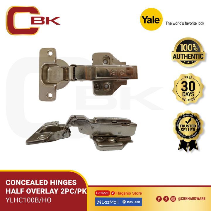 Yale C100B/HO Concealed Hinge Half Overlay 2pc. (Silver)