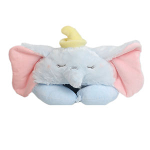 หมอนรองคอนุ่มฟุ มีฮู้ด ดัมโบ้ ช้างสีฟ้า ลายน่ารัก พกพาง่าย หมอนรองคอสไตล์เกาหลีน่ารักสุดๆ