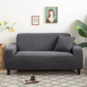Sofa Cover Waterproof L Shape Sofa Cover Stretchable 1/2/3/4 Seater Seat Cover With Pillowcase And Foam Stic
