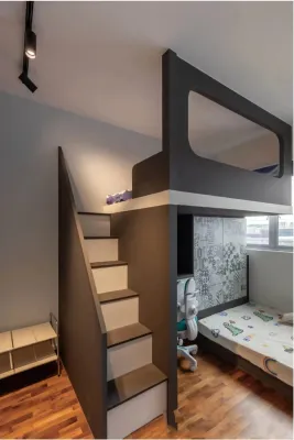 【SG Local Contractor】【Custom Furniture】Customized Loft Bed with storage staircase